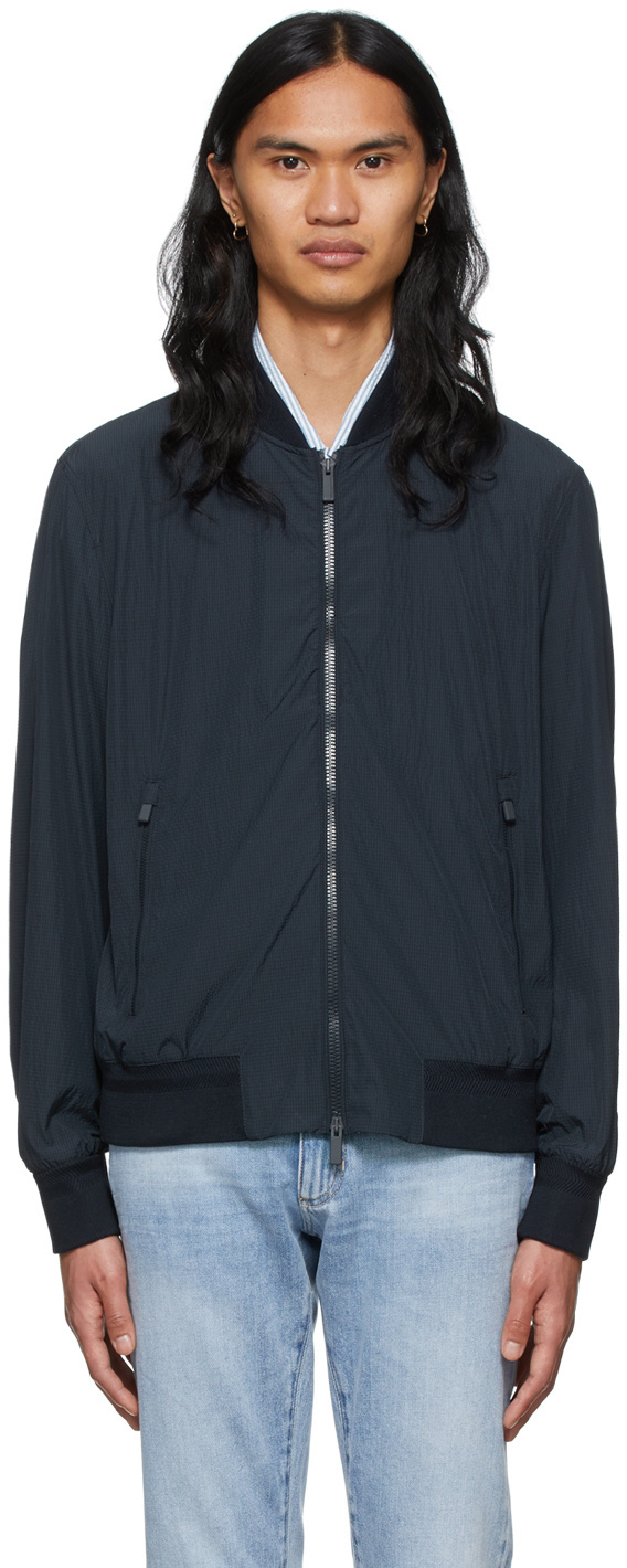 Ermenegildo Zegna Navy Cotton Bomber 