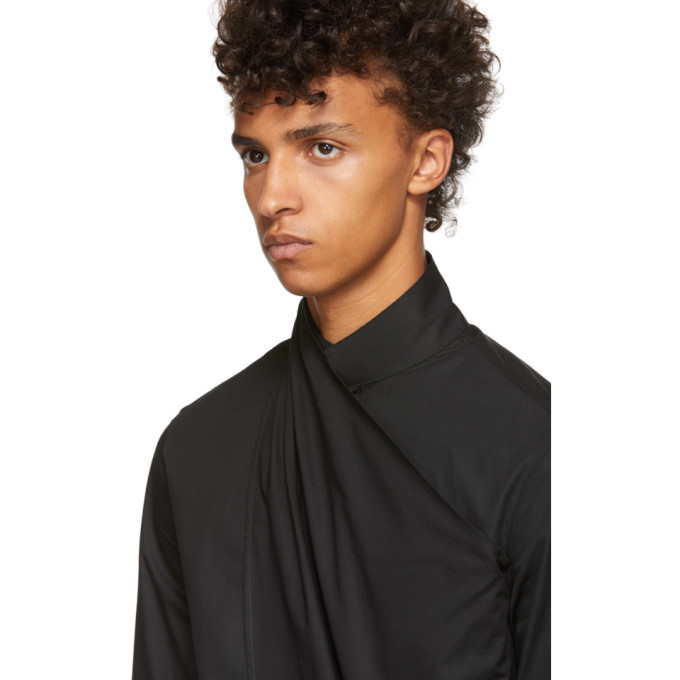 black draped shirt