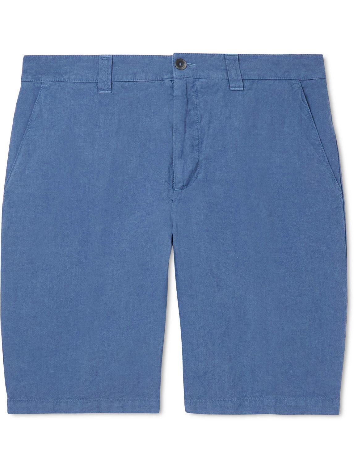 120% - Straight-Leg Linen Bermuda Shorts - Blue 120%