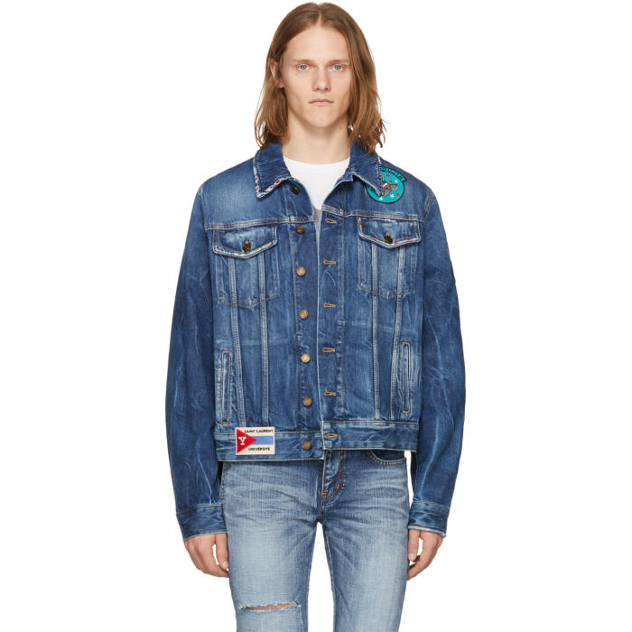 saint laurent patch jacket