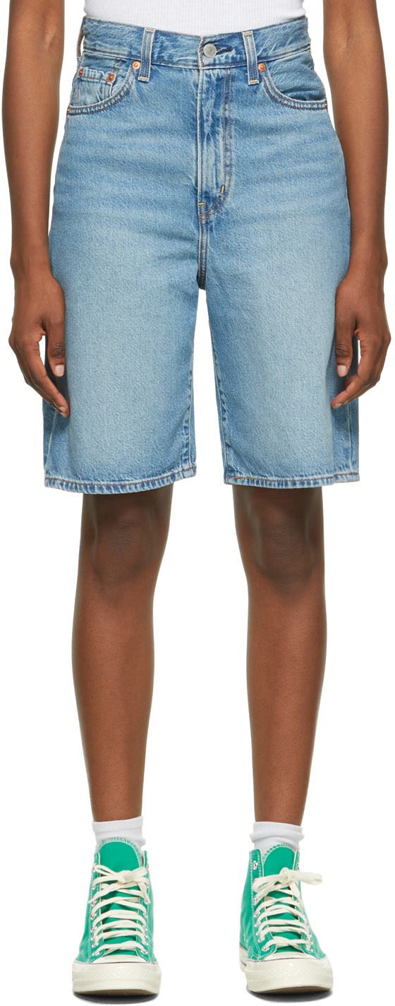 Levi's Blue High Loose Bermuda Shorts Levis