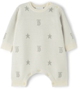 Burberry Baby White Wool Star Monogram Bodysuit