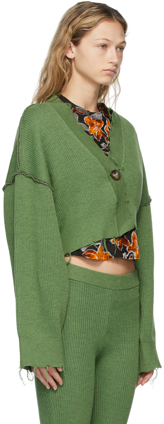 PERVERZE Reversible Green Rib Double Face Cardigan PERVERZE