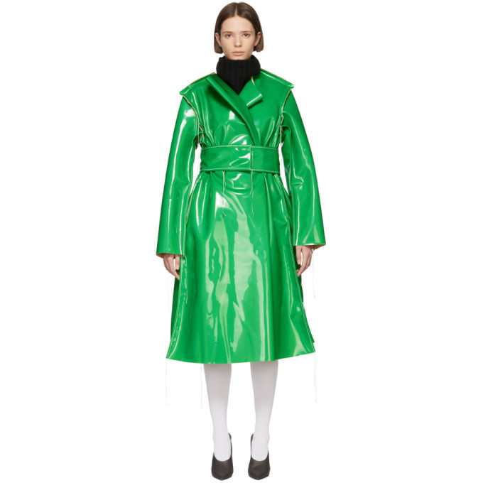 green vinyl puffer jacket