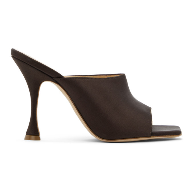 Magda Butrym Brown Satin Estonia Mules Magda Butrym