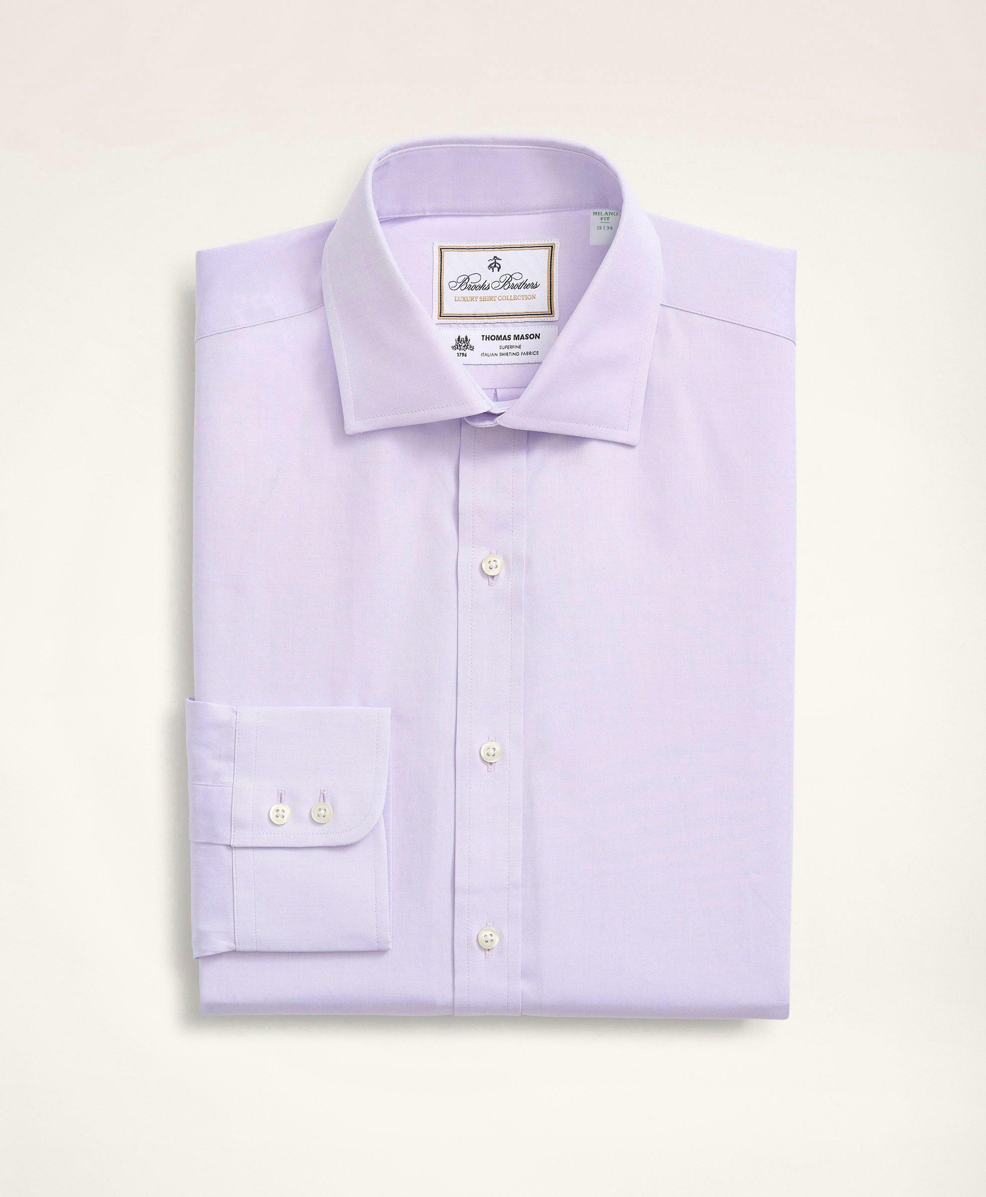 Brooks Brothers Men's x Thomas Mason Milano Slim-Fit Dress Shirt, Pinpoint English Collar | Pale Lavender
