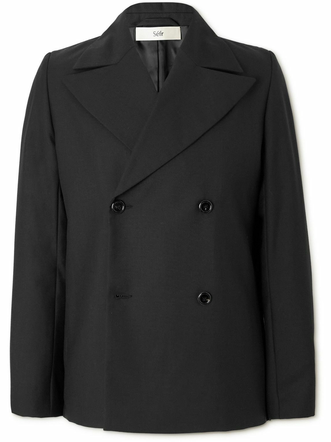 Séfr - Hamra Double-Breasted Twill Blazer - Black Séfr