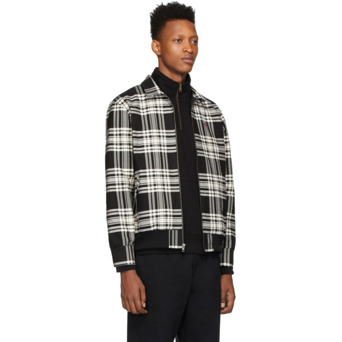 black and white checkered bomber jacket