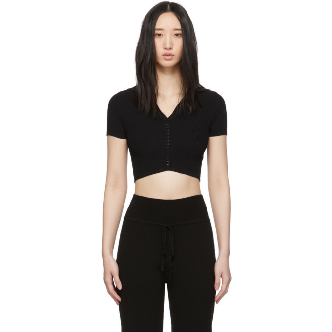 black cropped polo