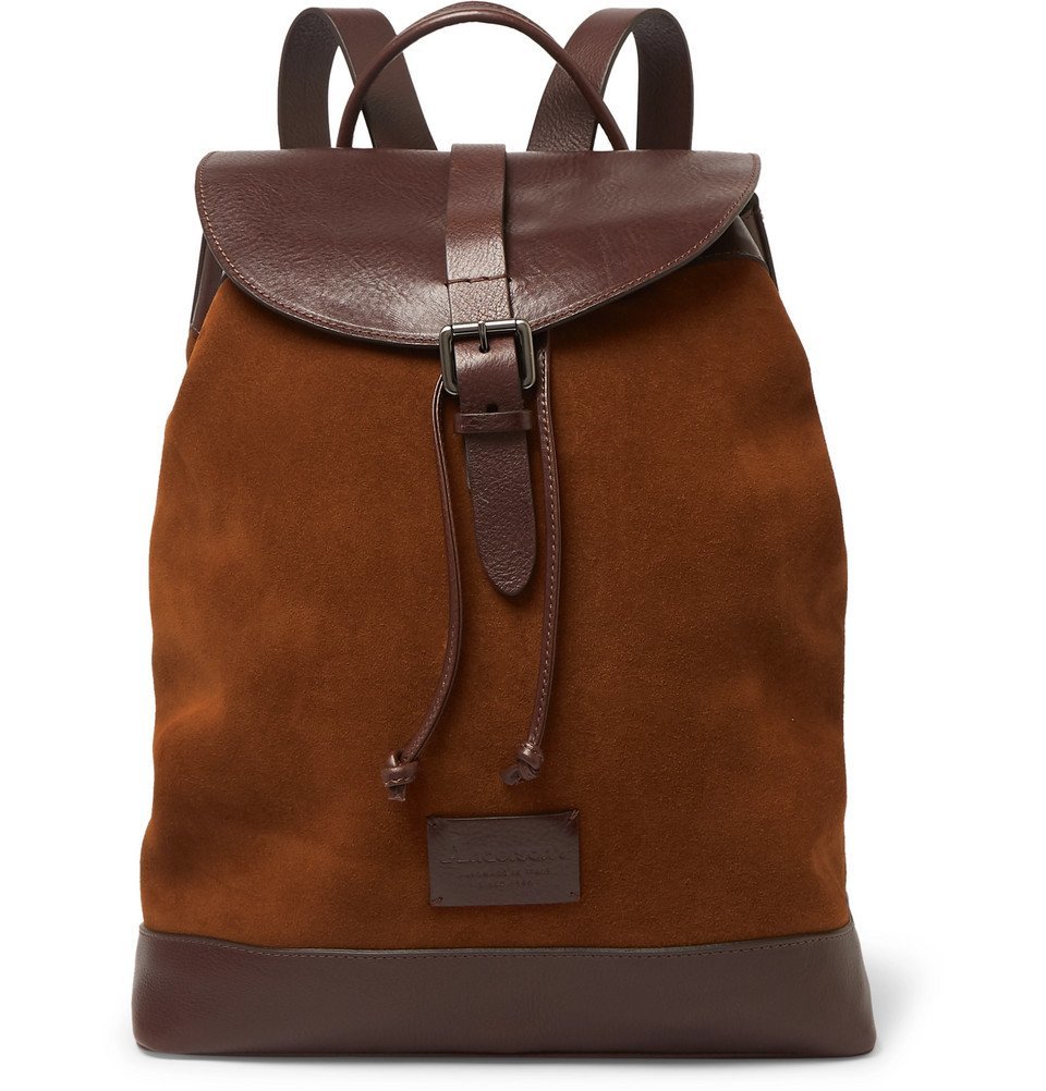 leather and suede backpack