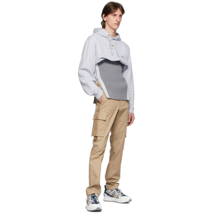 Burberry Grey Reconstructed Cotton Hoodie Burberry