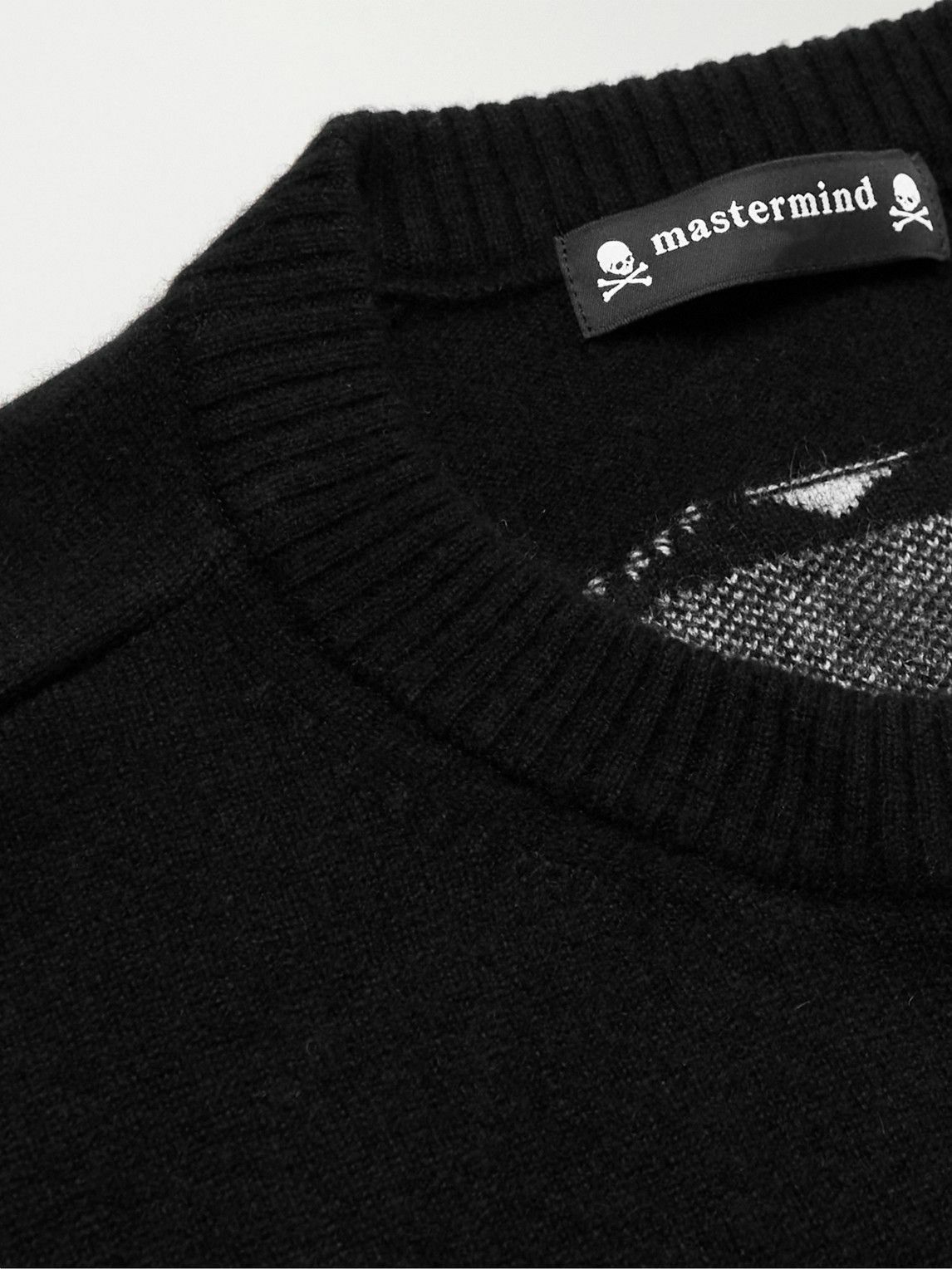 Mastermind World - Intarsia-Knit Cashmere Sweater - Black MASTERMIND WORLD
