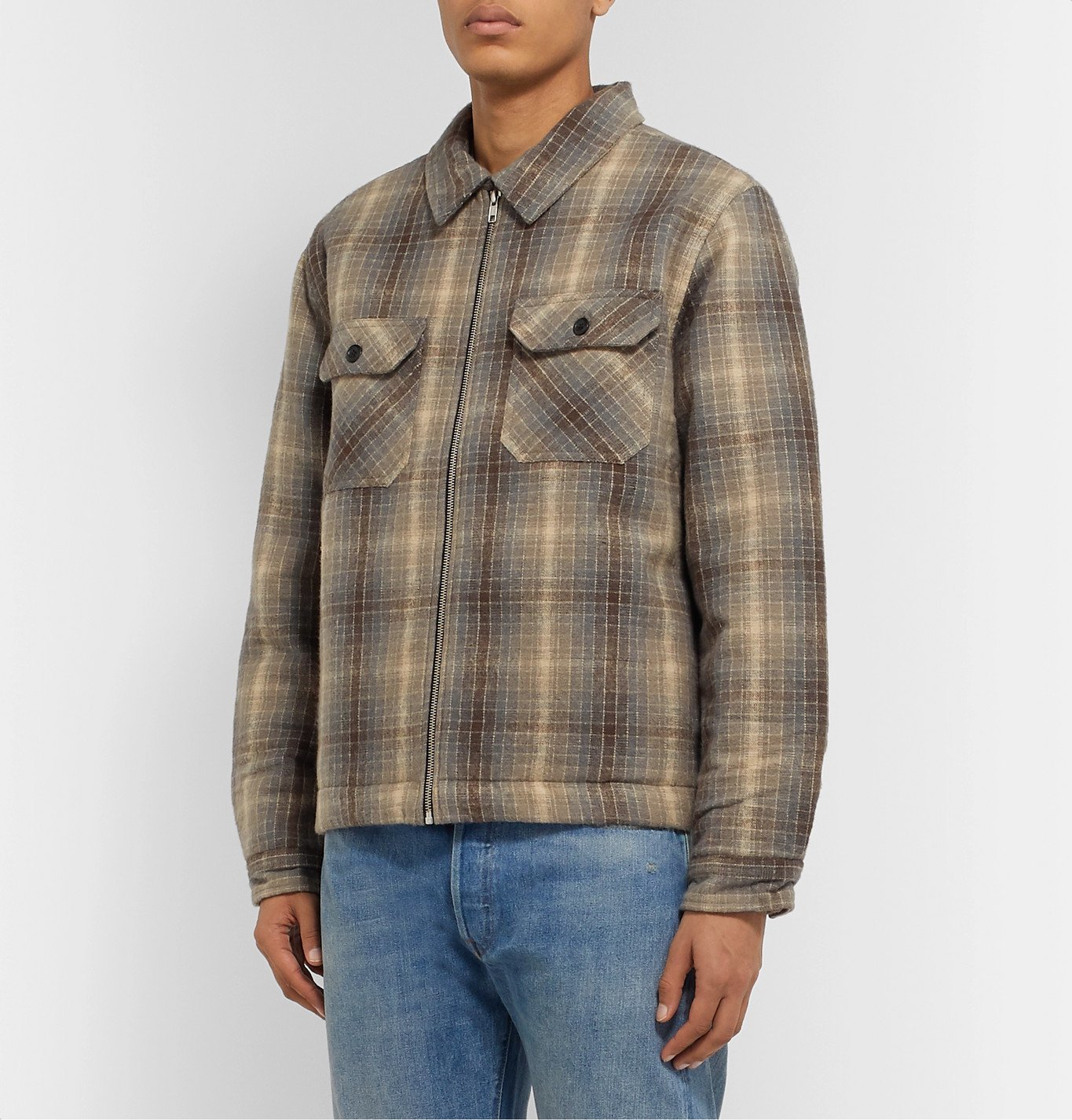 売切り特価 stussy HEAVY BRUSH PLAID ZIP UP JACKET | www.tegdarco.com