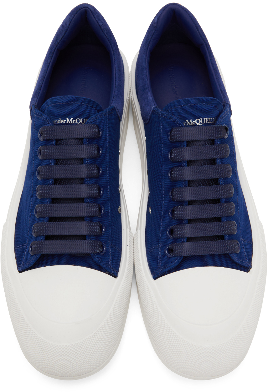 Alexander McQueen Navy Deck Lace-Up Plimsoll Sneakers Alexander McQueen