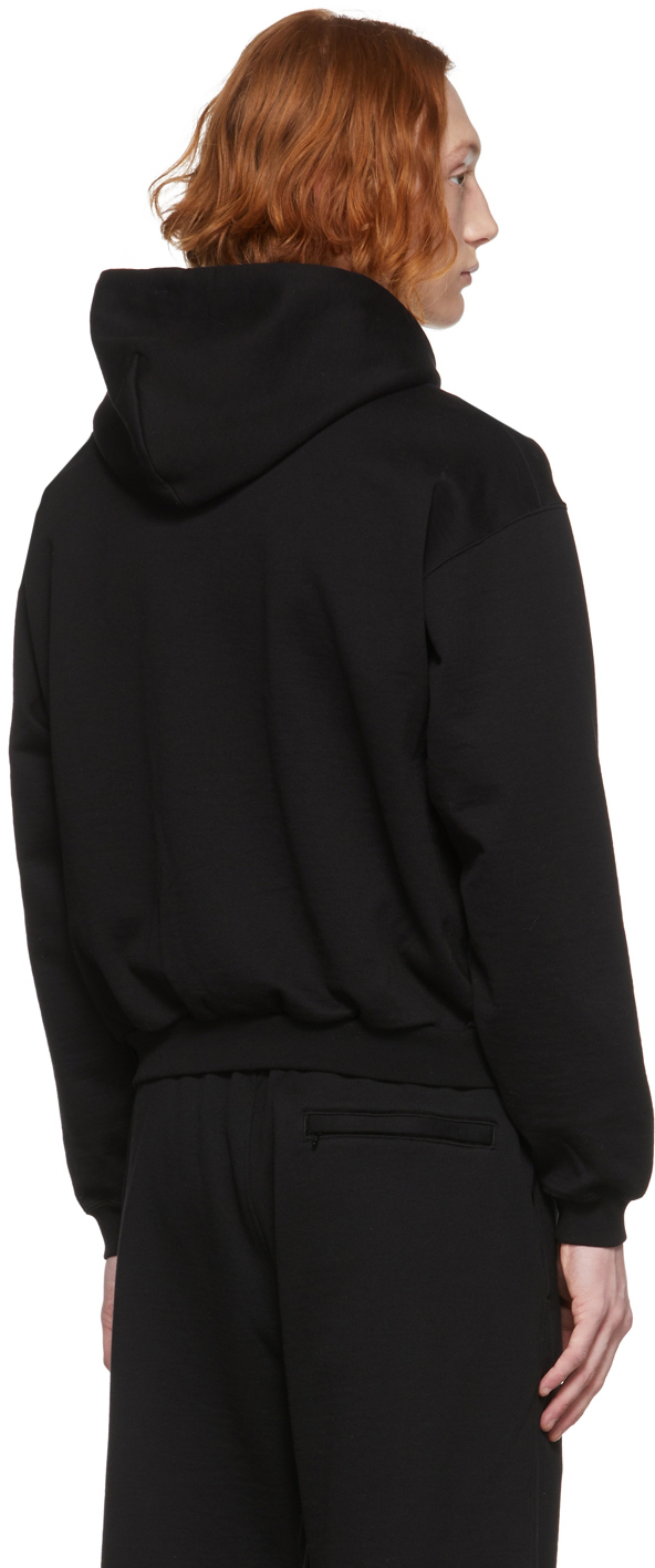 AURALEE Black Smooth Zip-Up Hoodie Auralee