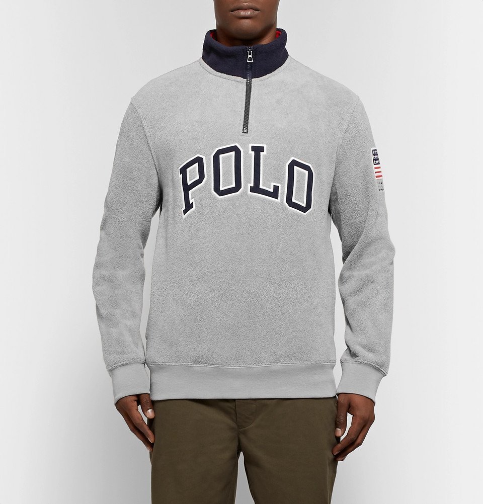 Schijn Walter Cunningham Kruis aan Polo Ralph Lauren - Logo-Appliquéd Fleece Half-Zip Sweatshirt - Men - Gray Polo  Ralph Lauren