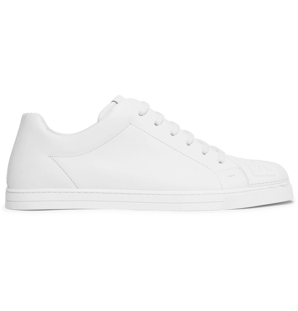 Fendi - Logo-Embossed Rubber And Leather Sneakers - White Fendi