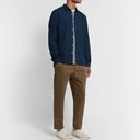 Oliver Spencer - Micro-Checked Organic Cotton-Flannel Shirt - Navy