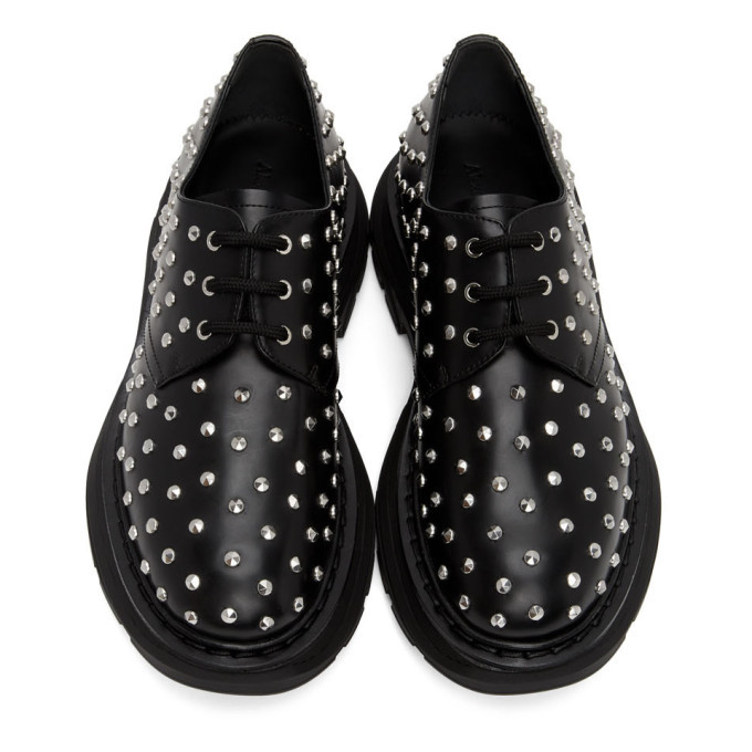 Alexander McQueen Black Studded Tread Derbys Alexander McQueen