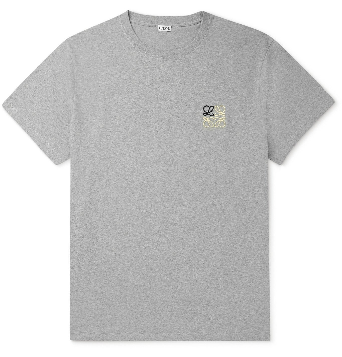 LOEWE - Logo-Embroidered Cotton-Jersey T-Shirt - Gray Loewe