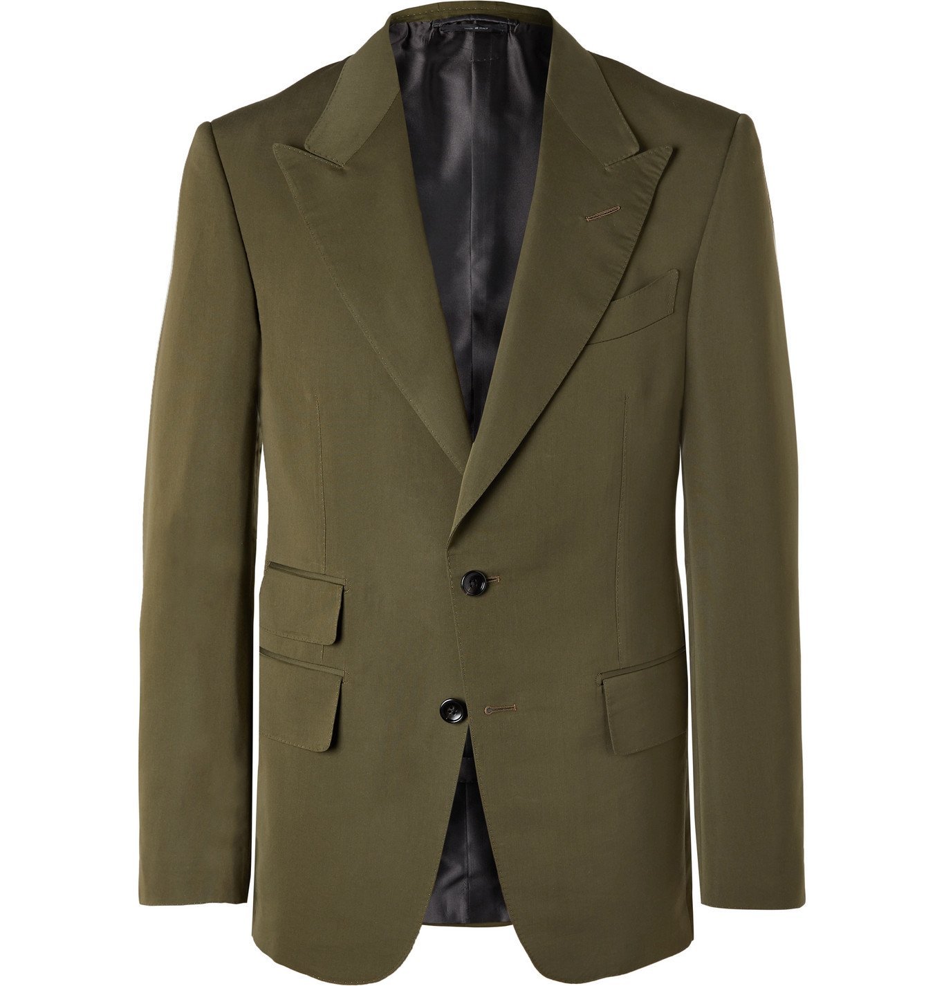 TOM FORD - Shelton Cotton and Silk-Blend Suit Jacket - Green TOM FORD