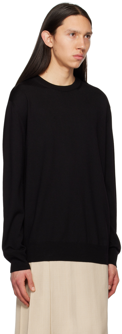 Jil Sander Black Crewneck Sweater Jil Sander