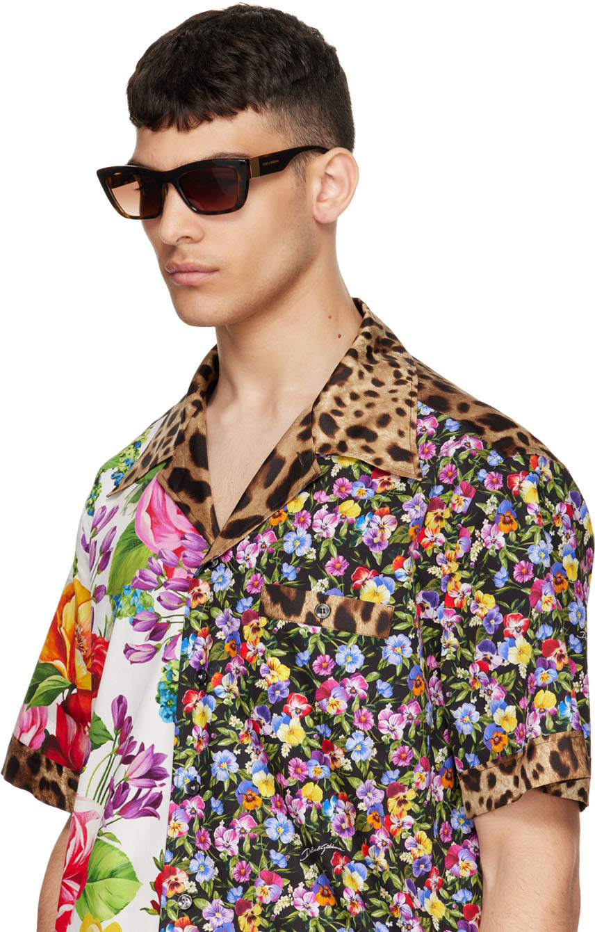 Dolce & Gabbana Tortoiseshell Step Injection Sunglasses Dolce & Gabbana