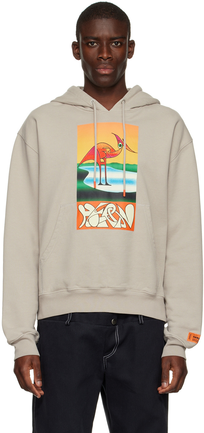 Heron Preston Gray Cotton Hoodie Heron Preston