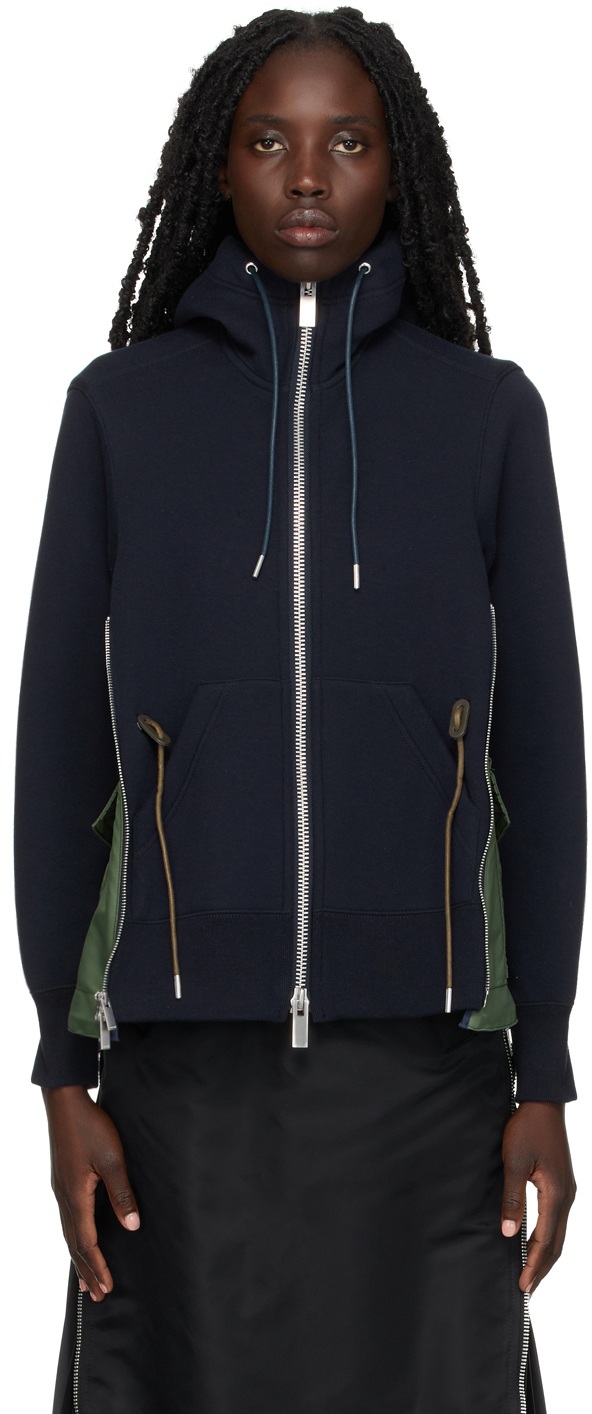 Sacai Navy & Khaki Sponge Sweat MA-1 Hoodie Sacai