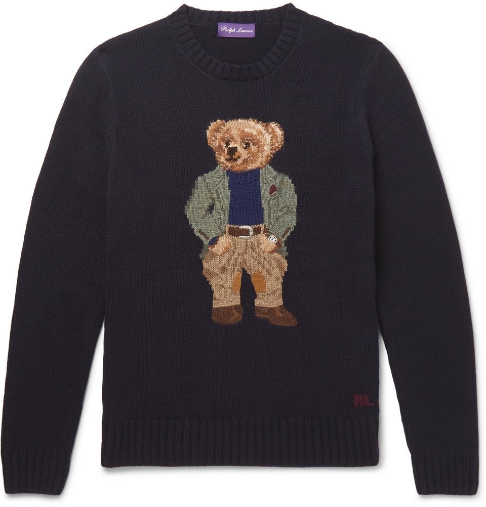 purple label polo bear sweater