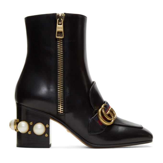 gucci leather bootie with studs