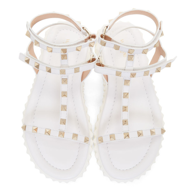Valentino White Valentino Garavani Free Rockstud Sandals Valentino Garavani