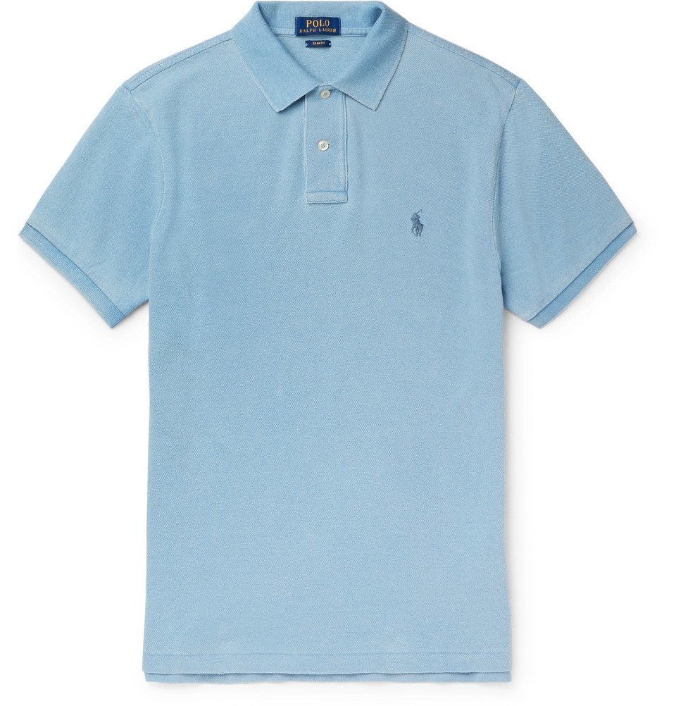 Polo Ralph Lauren - Slim-Fit Cotton-Piqué Polo Shirt - Men - Sky blue ...