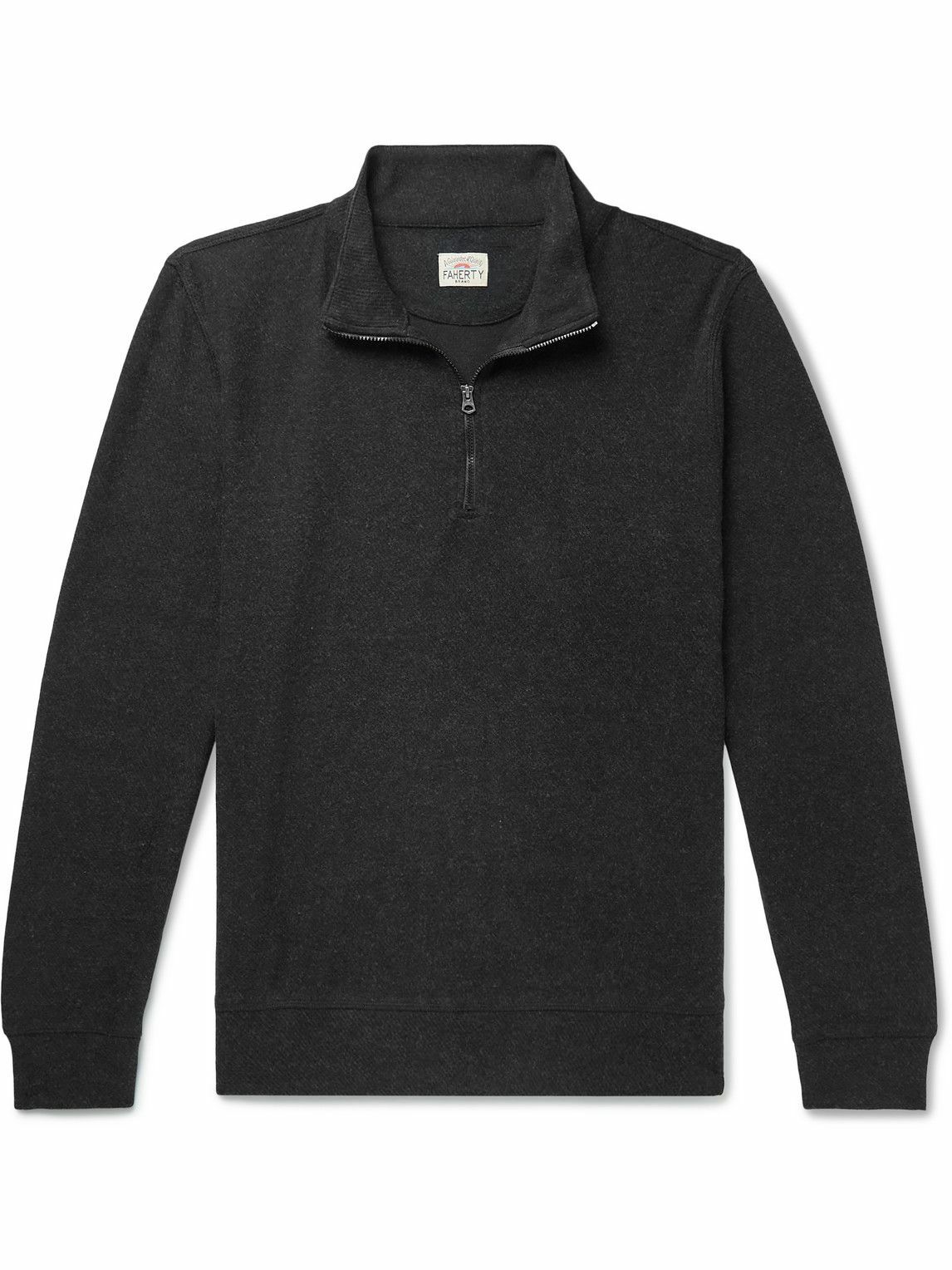 Faherty Legend™ Twill HalfZip Sweatshirt Black Faherty