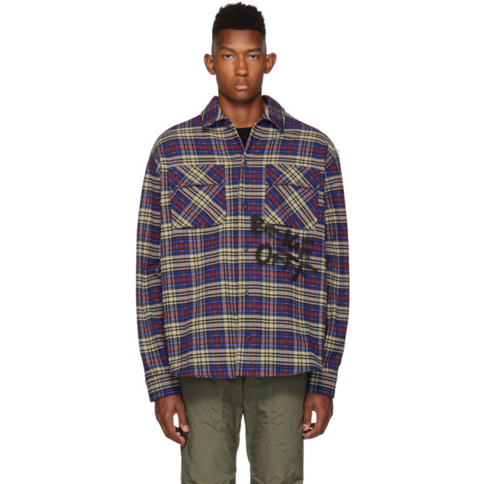 Off-White Blue and Black Check Shirt