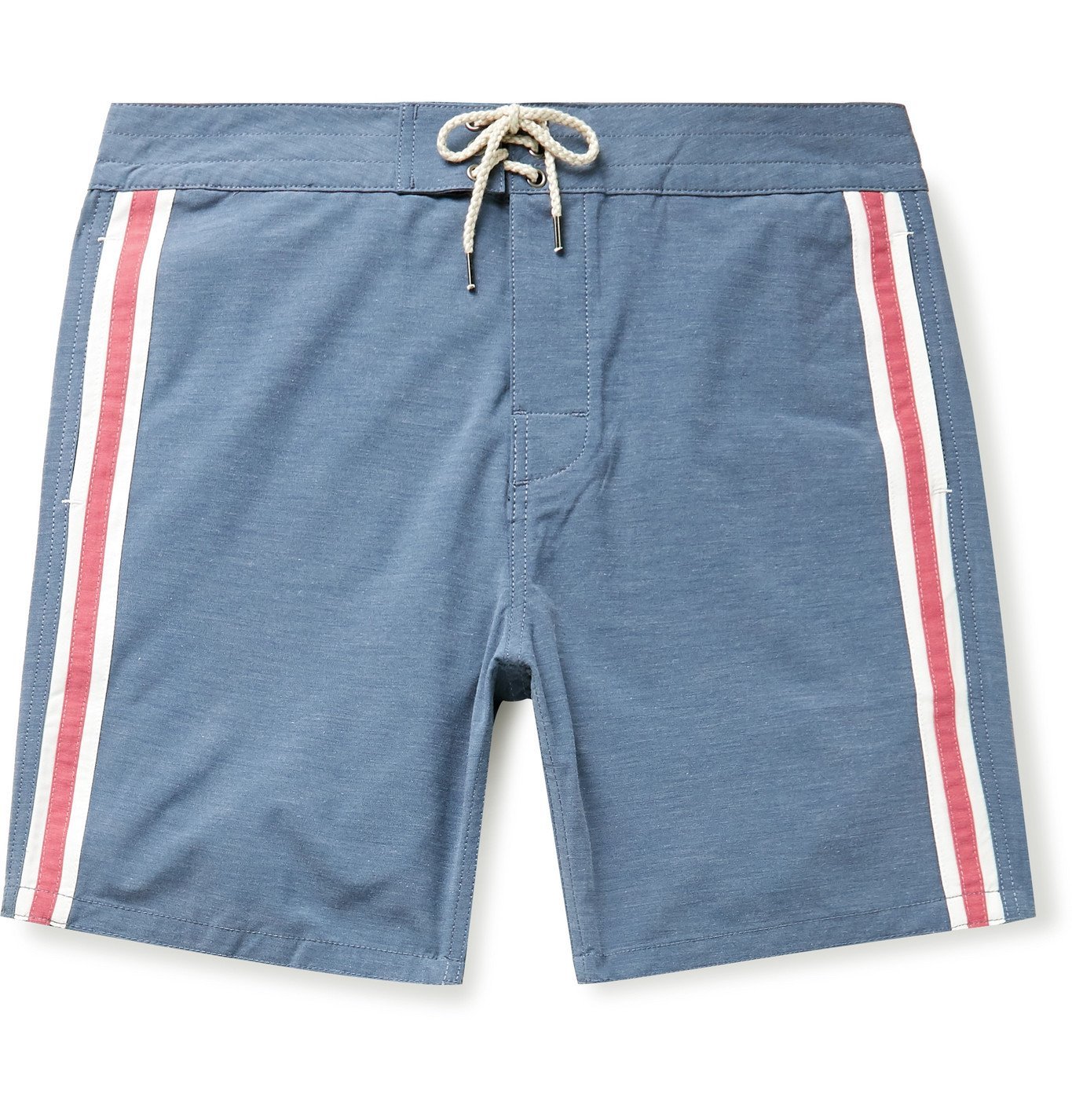 Faherty - Retro Surf Mid-Length Striped Swim Shorts - Blue Faherty