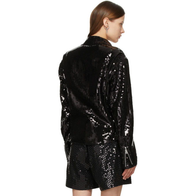 black sequin biker jacket