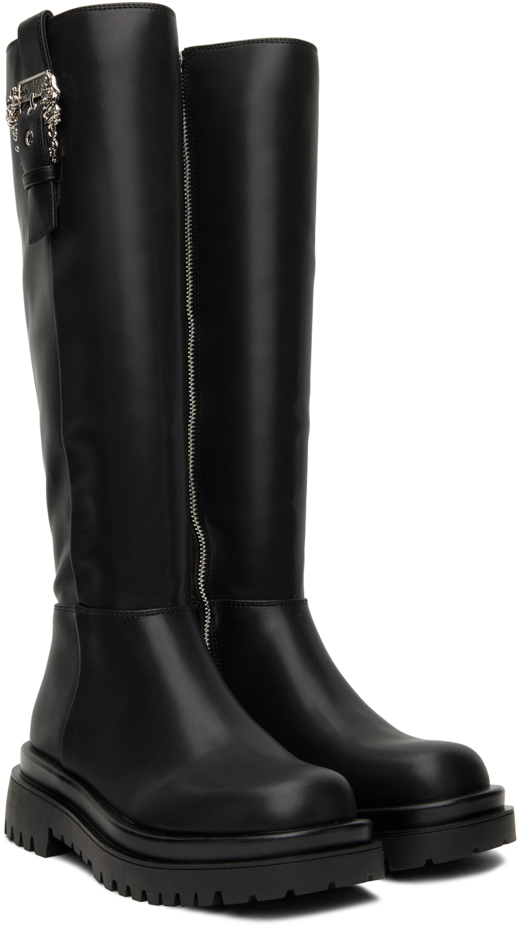 Versace Jeans Couture Black Drew Tall Boots Versace