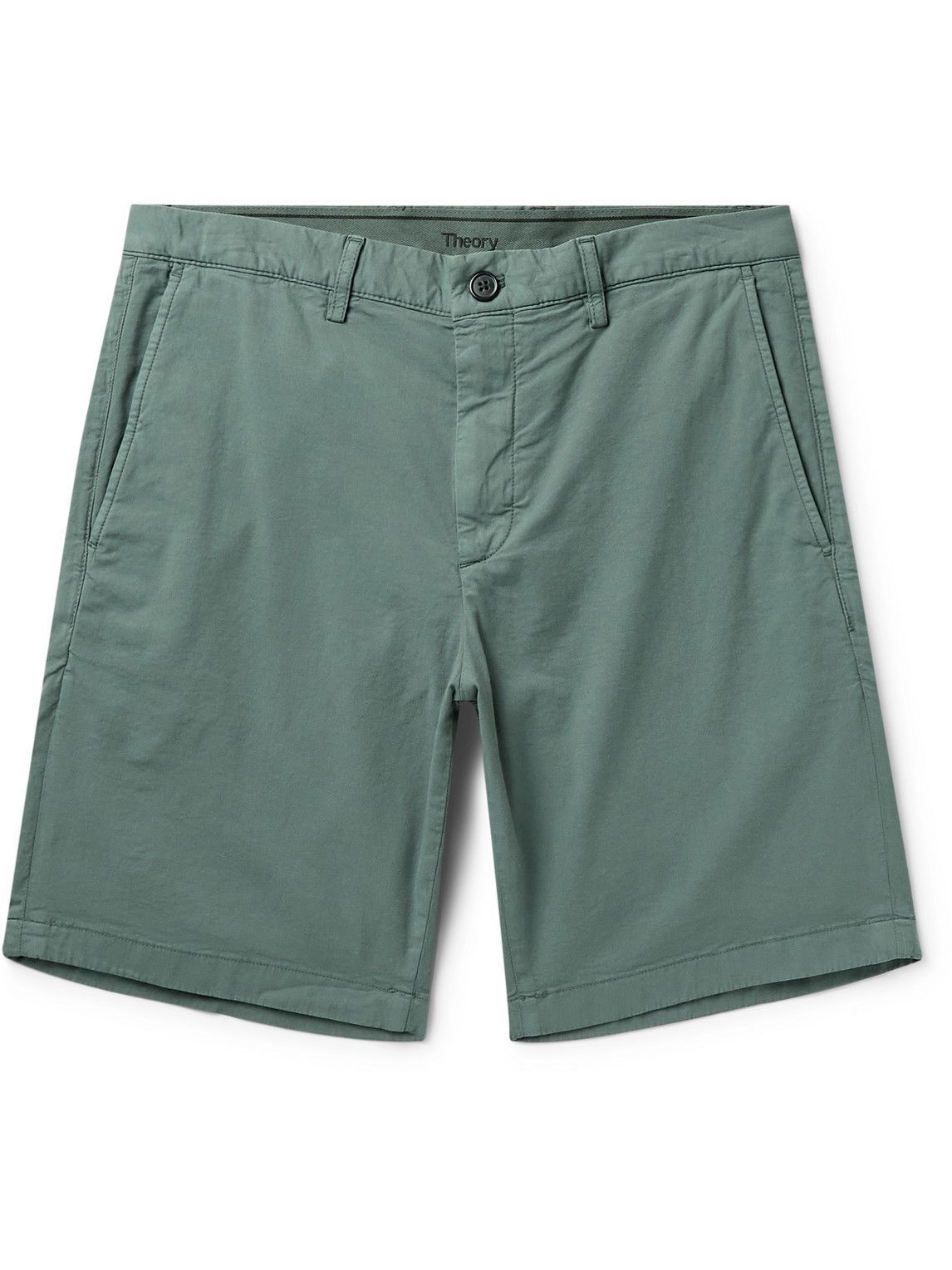 Theory - Zaine Straight-Leg Cotton-Blend Twill Shorts - Green Theory