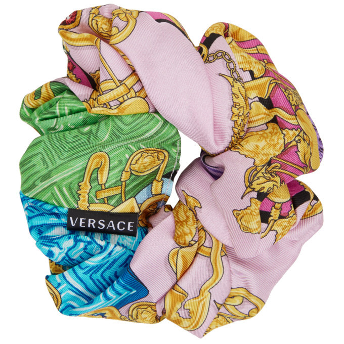 Versace Black Baroque V Scrunchie Versace