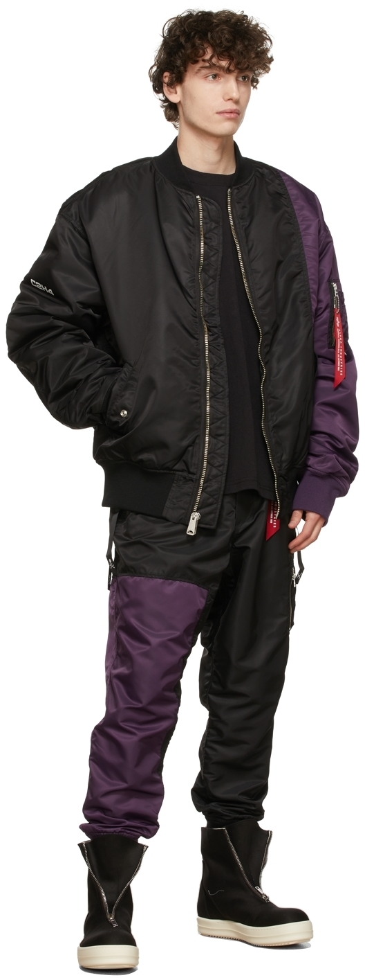 mastermind JAPAN Black & Purple C2H4 Edition Bomber Pants