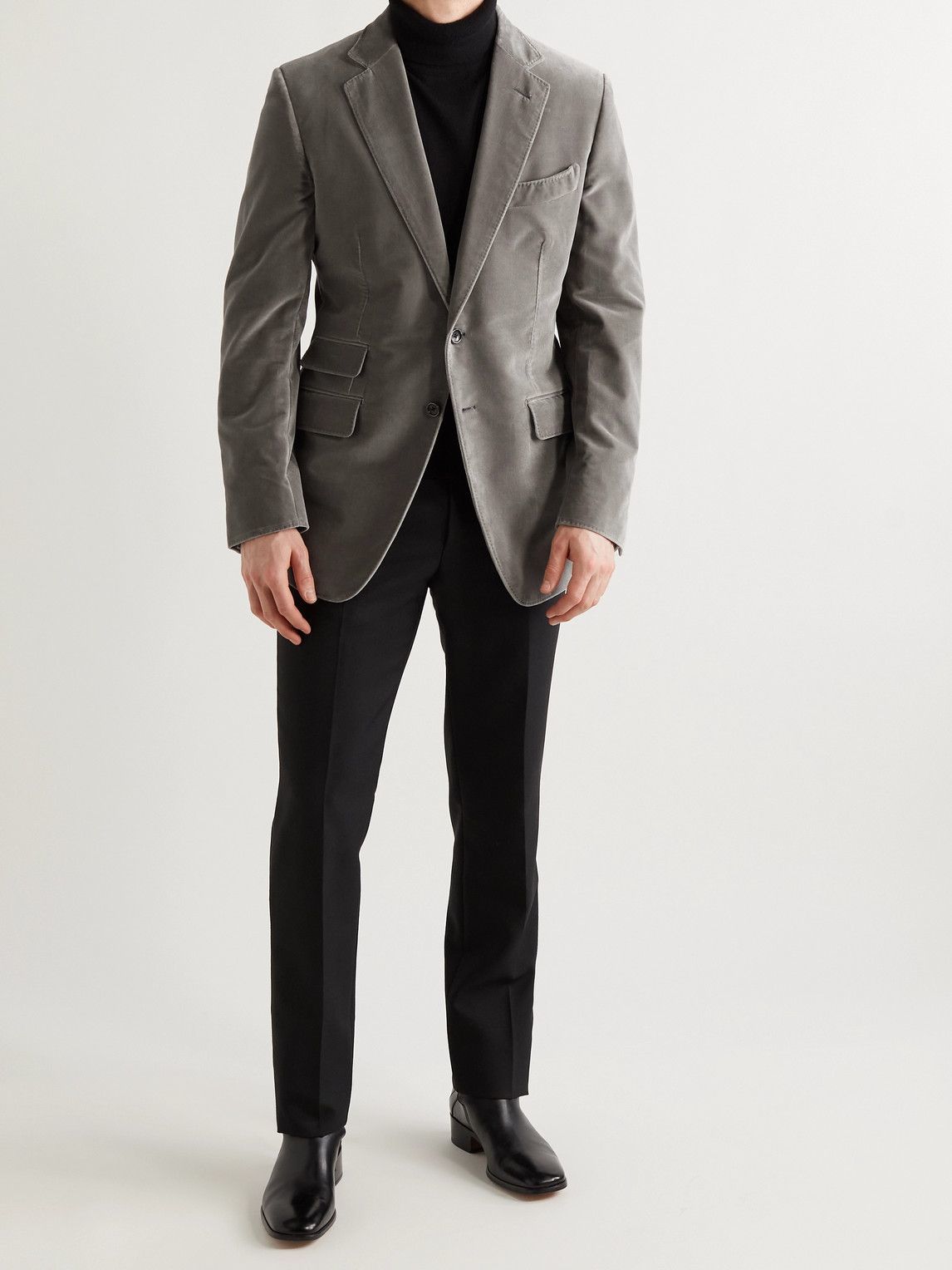 TOM FORD - O'Connor Slim-Fit Cotton-Velvet Blazer - Gray TOM FORD