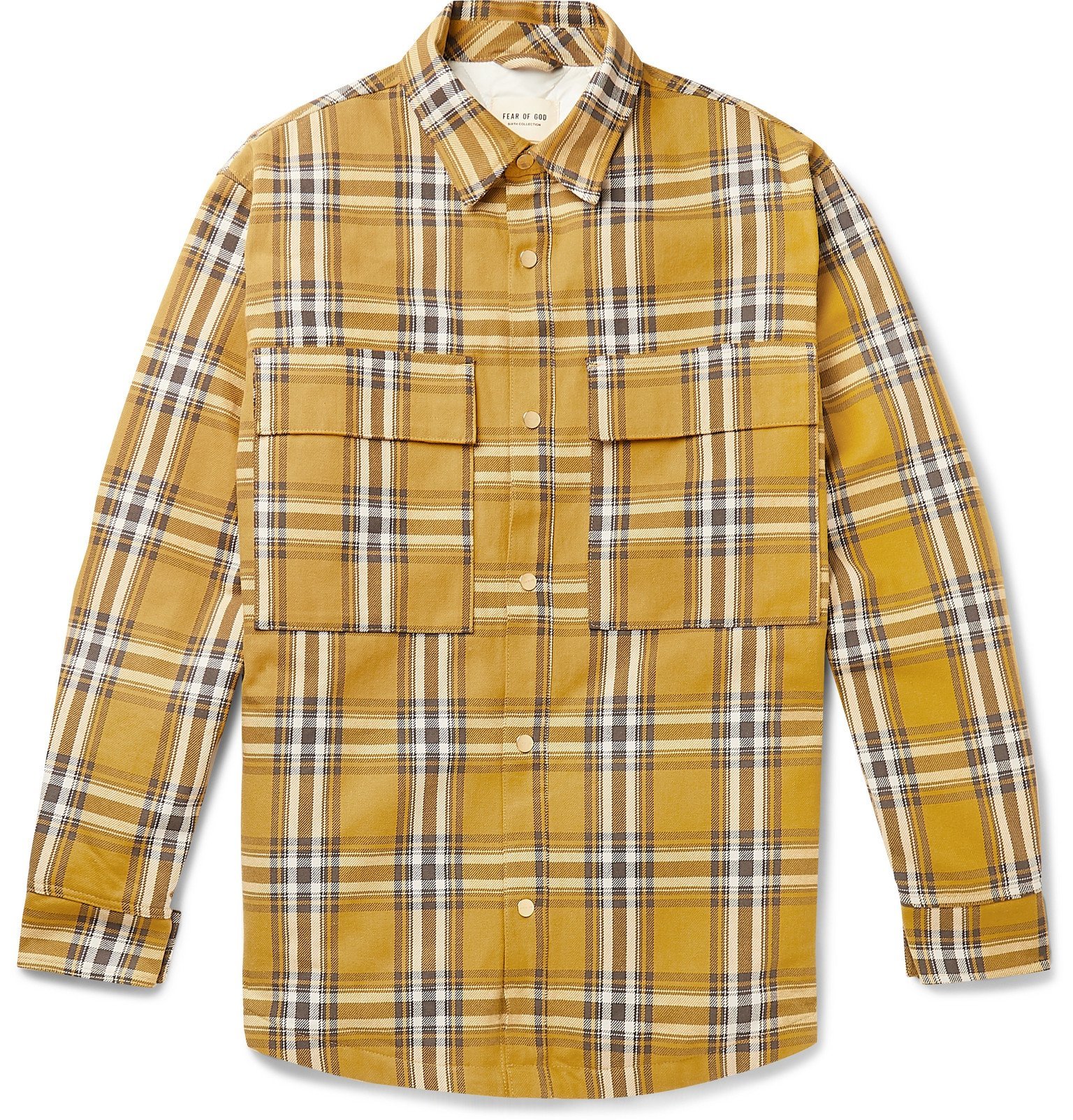 Fear of God - Oversized Checked Cotton PrimaLoft Overshirt - Yellow ...