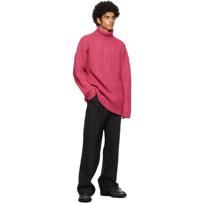Our Legacy Pink Wool Large Rib Turtleneck Our Legacy