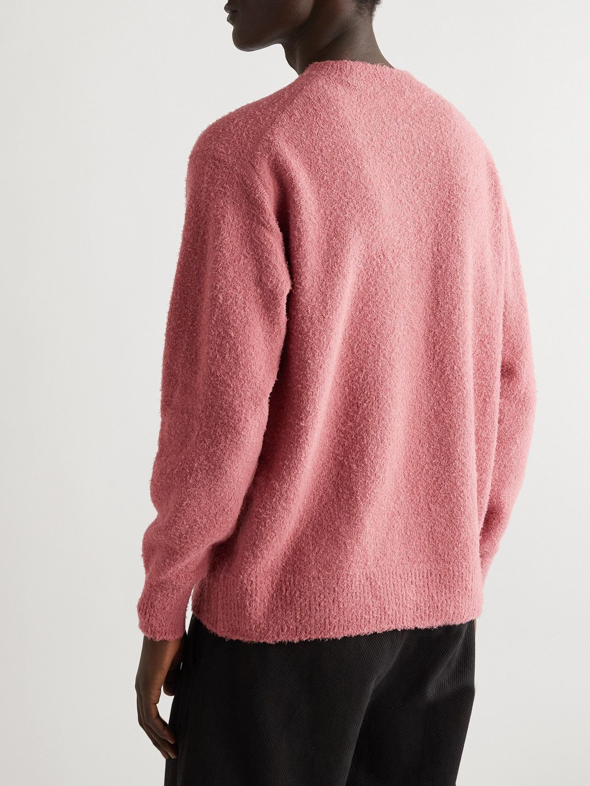 Auralee - Textured Cotton and Linen-Blend Sweater - Pink Auralee