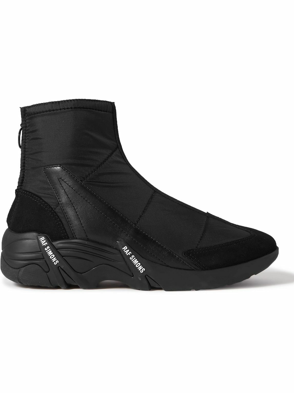 Photo: Raf Simons - Cylon 22 Quilted Nylon, Leather and Suede Boots - Black