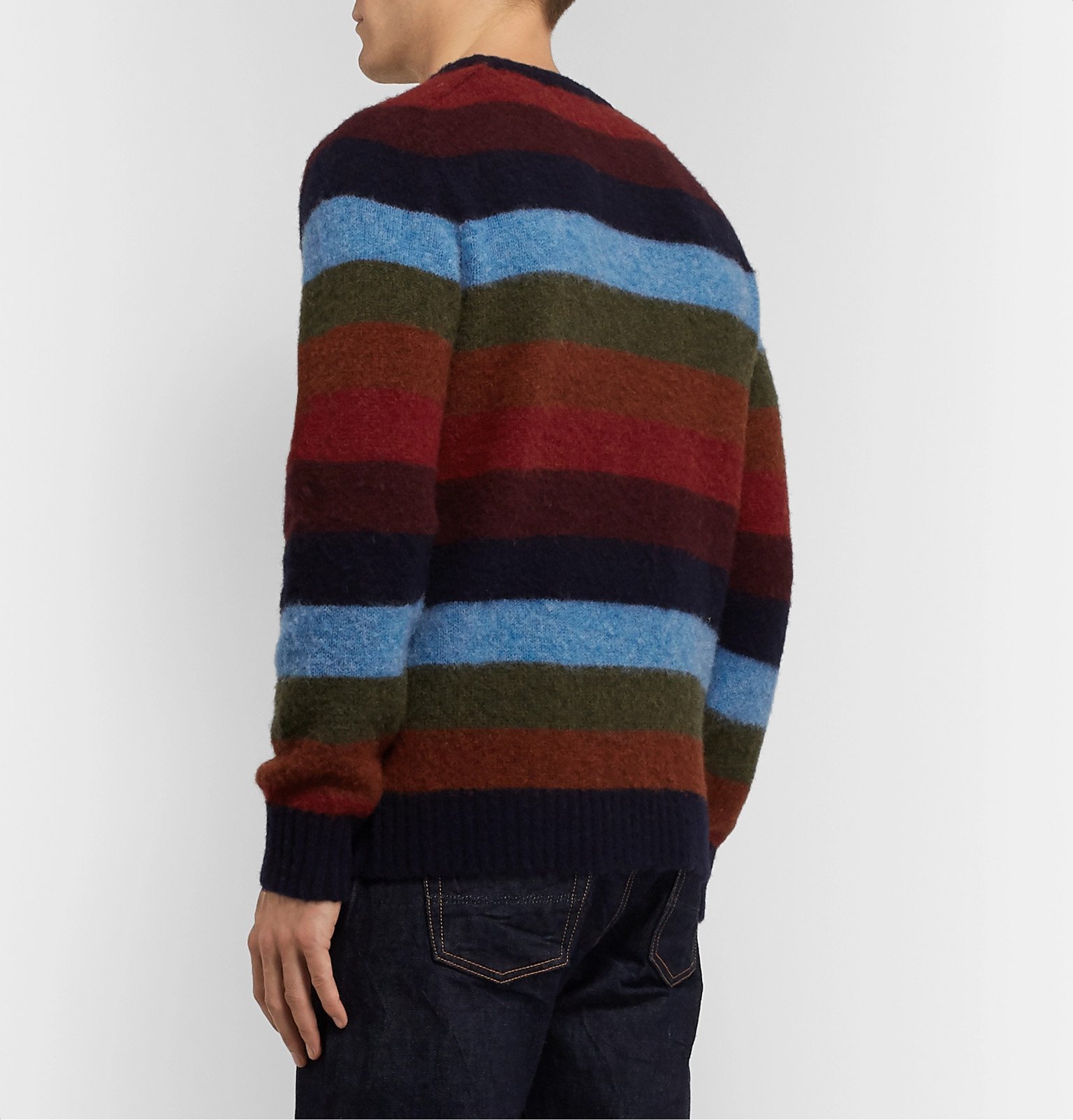 Howlin' - Striped Brushed-Wool Sweater - Blue Howlin' by Morrison