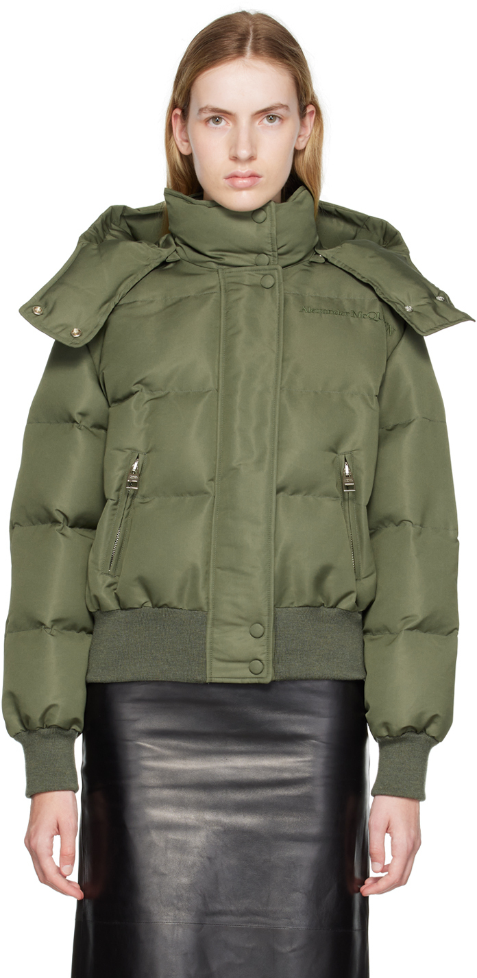 Alexander McQueen Khaki Cropped Jacket Alexander McQueen