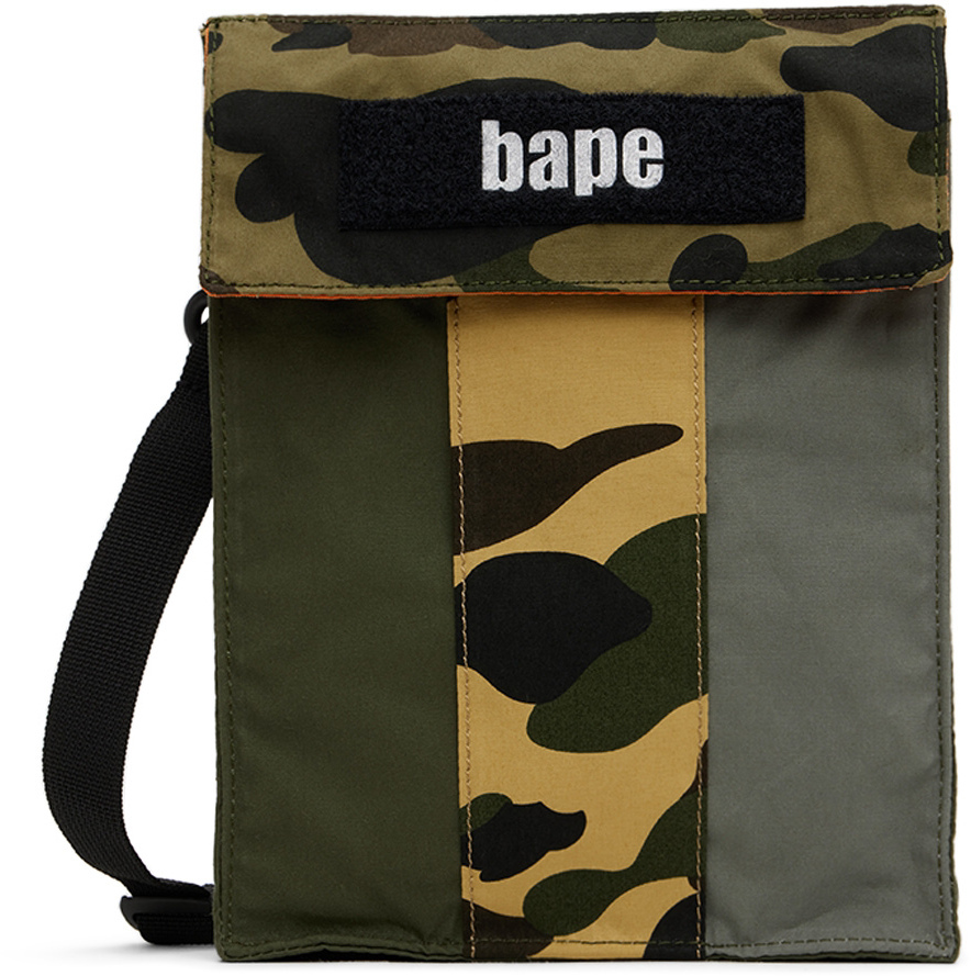 Photo: BAPE Khaki Crazy Pattern Shoulder Bag
