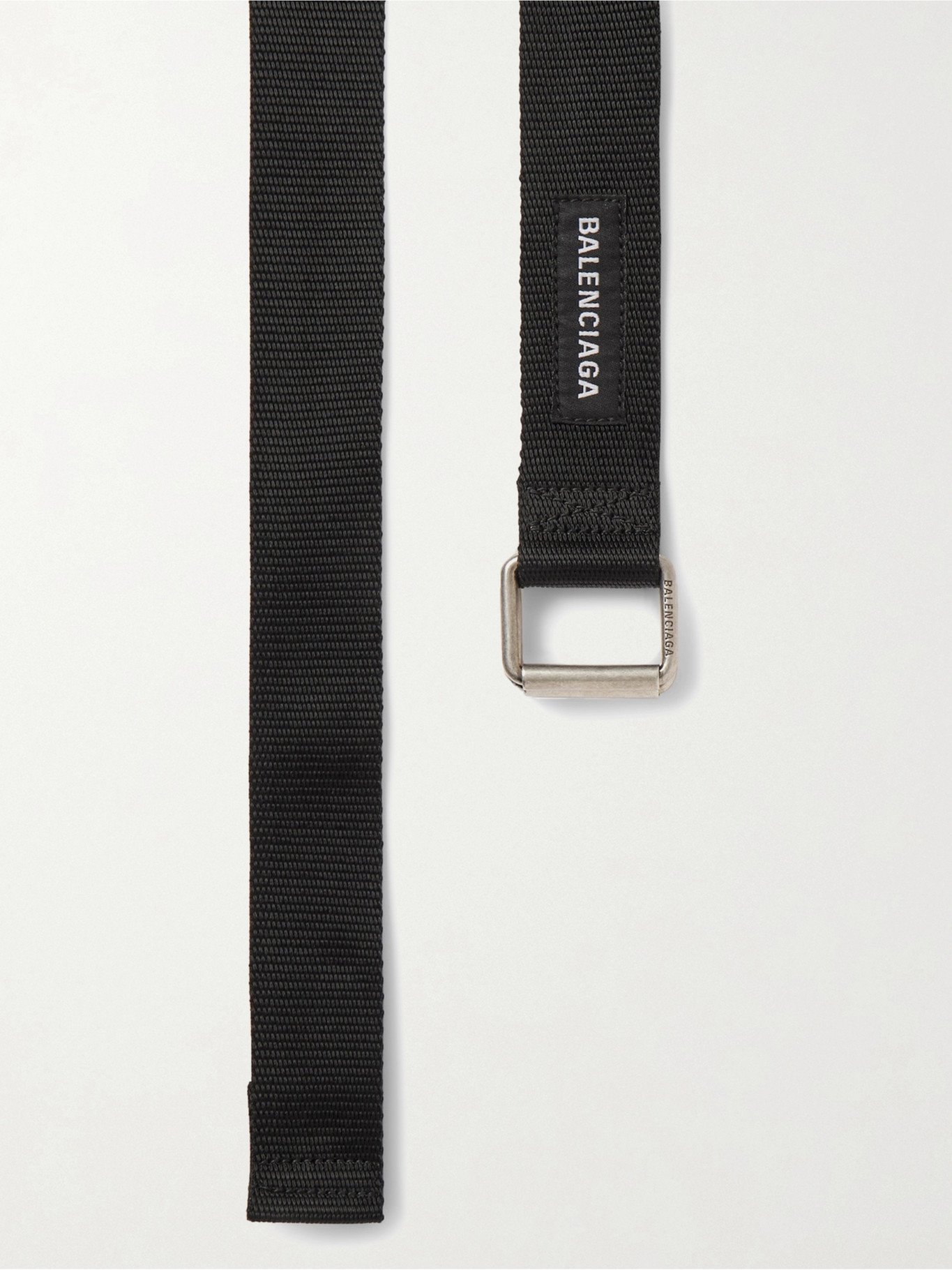 BALENCIAGA - 3cm Logo-Appliquéd Webbing Belt - Black Balenciaga
